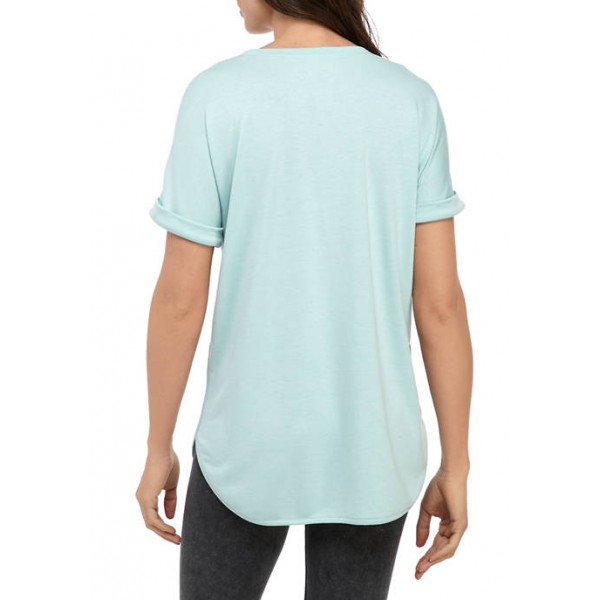 New Directions® Women's Round Hem Short Sleeve Solid Studio T-Shirt