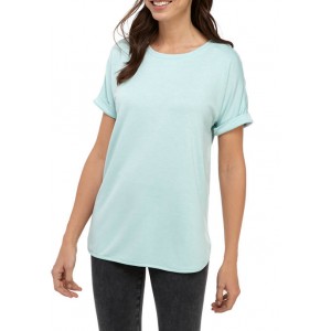 New Directions® Women's Round Hem Short Sleeve Solid Studio T-Shirt 