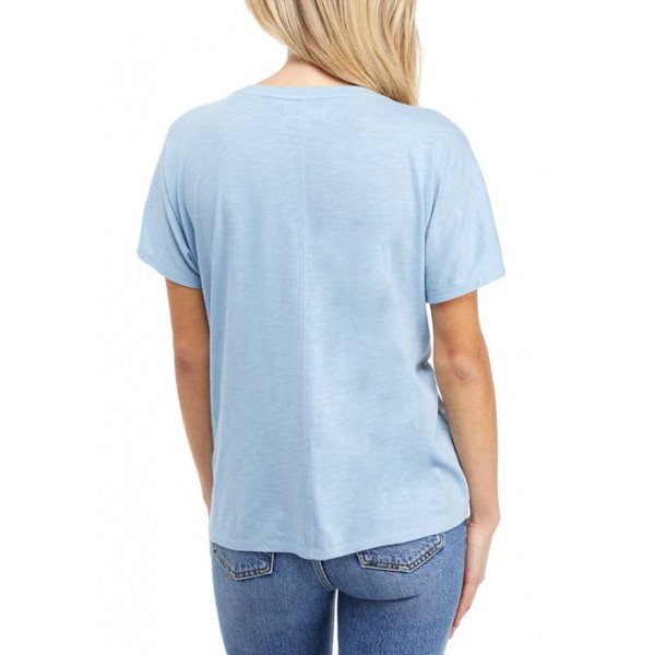 New Directions® Women's Short Sleeve Tie Front T-Shirt