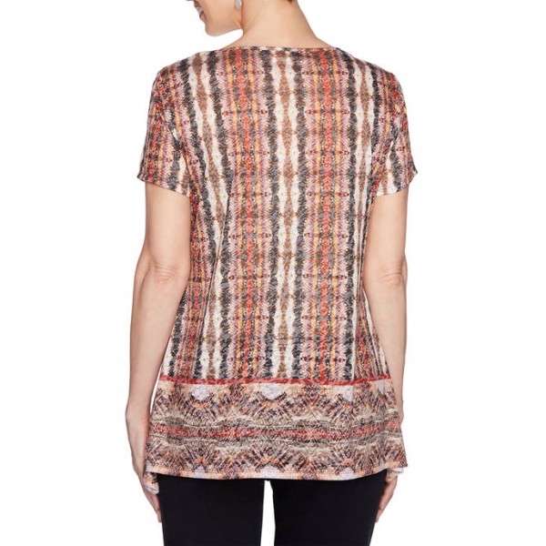 Ruby Rd Must Haves Stripe Border Sublimation Top