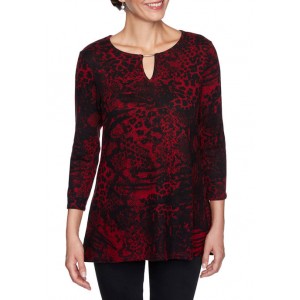 Ruby Rd Women's Cozy Up Mixed Animal Print Pullover