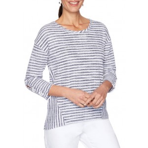 Ruby Rd Women's Nautical Striped Pullover 