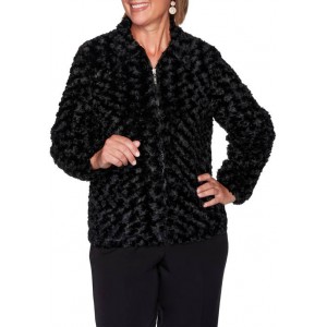 Alfred Dunner Women's Classics Faux Fur Jacket 