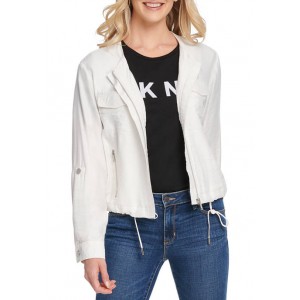DKNY Foundation Roll Tab Zip Front Jacket 