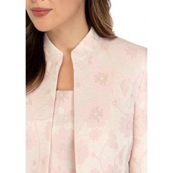 Kasper Women's Metallic Floral Jacquard Jacket