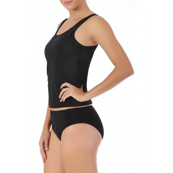 InstantFigure Compression Swimwear Tankini with Wide Straps and Slimming Control