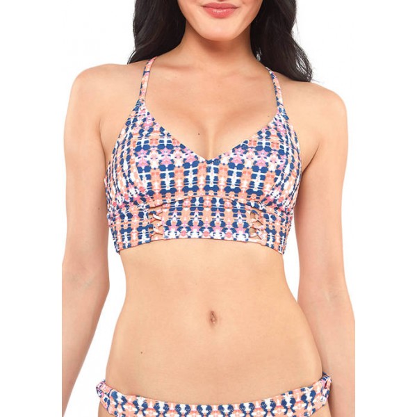 Jessica Simpson Printed Cropped Swim Top