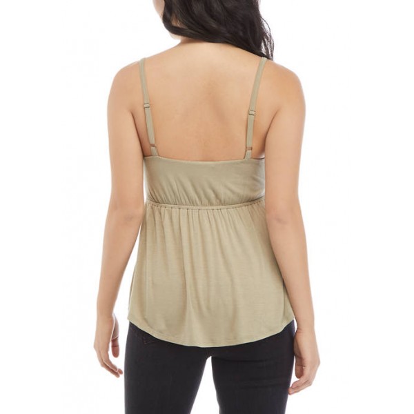 American Rag Women's Molded Cup Lace Trim Camisole