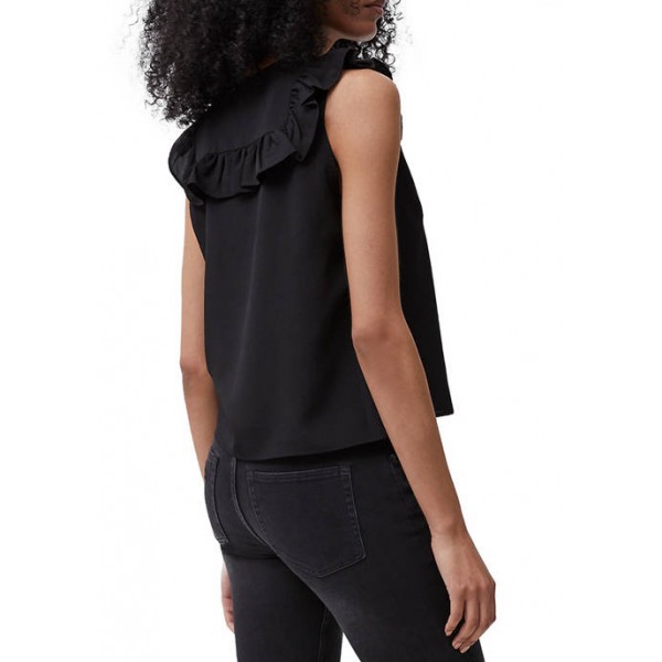 French Connection Crepe Light V-Neck Ruffle Top