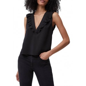 French Connection Crepe Light V-Neck Ruffle Top