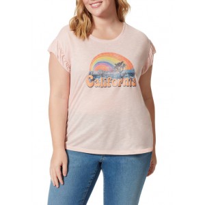Jessica Simpson Plus Size Flutter Sleeve Keep On Believing Graphic Top 
