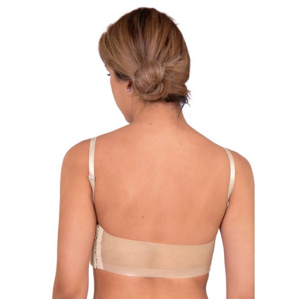Annette Convertible Longline Balconette Bra with Transparent Backless Mesh Band