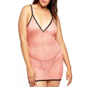 iCollection Plus Size Effie Mesh Bodysuit 