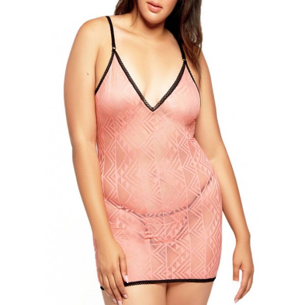 iCollection Plus Size Effie Mesh Bodysuit