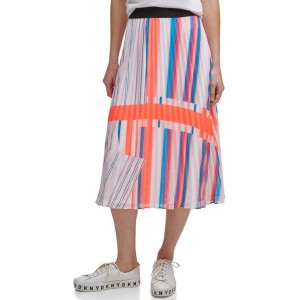 DKNY Printed Pleated Skirt