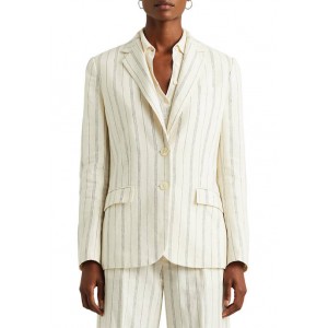 Lauren Ralph Lauren Women's Striped Linen Twill Blazer 