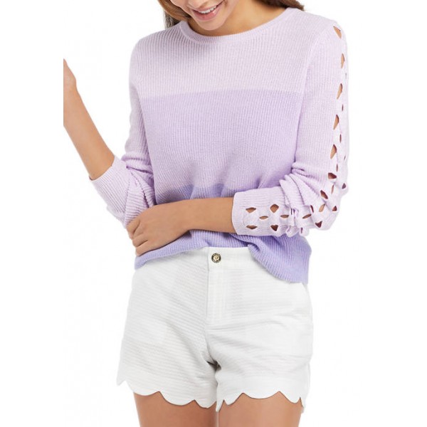 Lilly Pulitzer® Women's Eyelet Sleeve Ombré Color Block Sweater