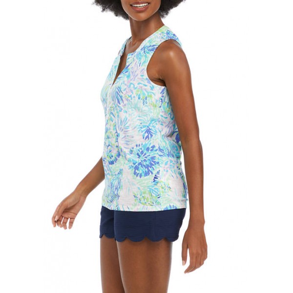 Lilly Pulitzer® Women's Sleeveless Floral Split Neck Top