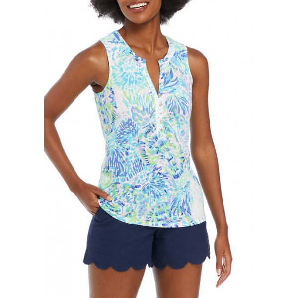 Lilly Pulitzer® Women's Sleeveless Floral Split Neck Top