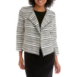 Kasper Women's Stripe Tweed Jacquard Jacket