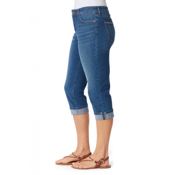 Bandolino Women's Capri Jeans with Cuffed Hem