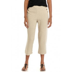 New Directions® Women's Button Waist Crop Pants 