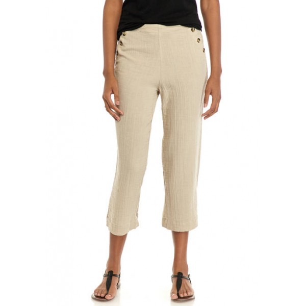 New Directions® Women's Button Waist Crop Pants