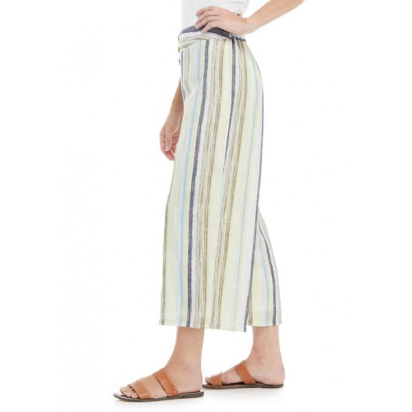 New Directions® Women's Wide Leg Button Front Cropped Pants