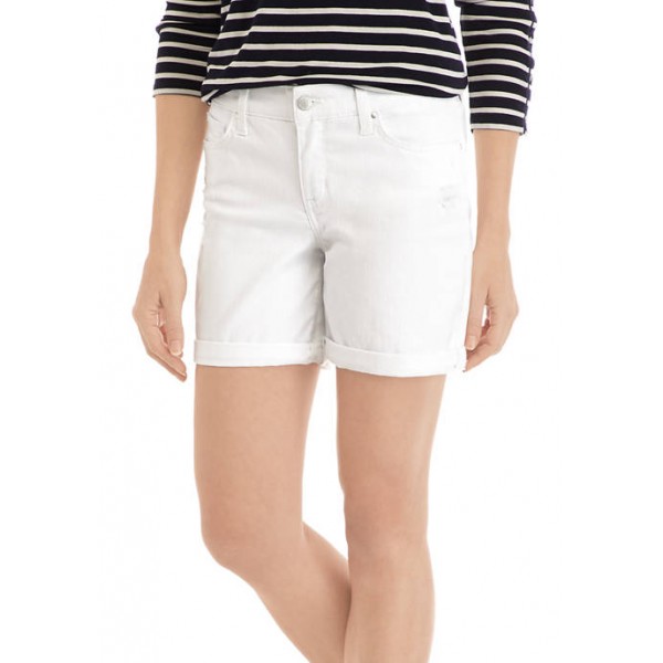 Crown & Ivy™ Women's 5 Inch Double Rolled Destructed Shorts