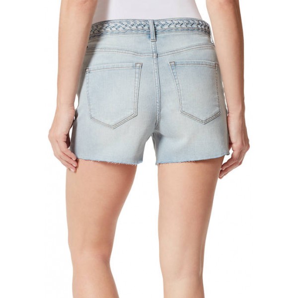 Frayed Women's Denim Shorts with Braided Accents
