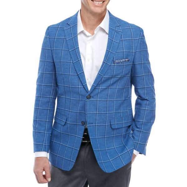 Crown & Ivy™ Blue Linen Windowpane Sport Coat