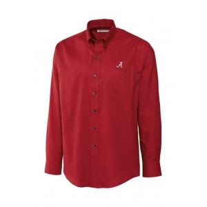 Cutter & Buck Big & Tall NCAA Alabama Crimson Tide Long Sleeve Epic Easy Care Nailshead Shirt 