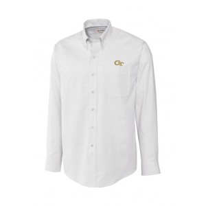 Cutter & Buck Big & Tall NCAA Georgia Tech Yellow Jackets Long Sleeve Epic Easy Care Nailshead Shirt
