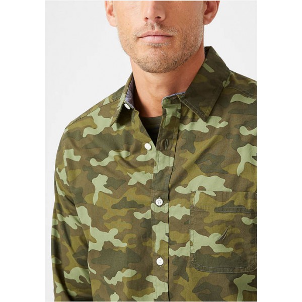 Nautica Classic-Fit Camouflage Print Poplin Shirt