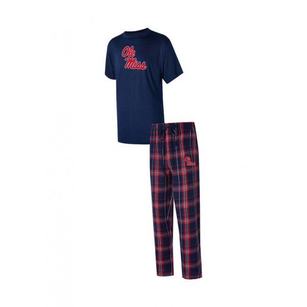 College Concepts NCAA Ole Miss Rebels Ethos Pants and Short Sleeve Top Set