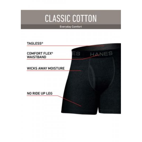 Hanes® Platinum Classic Cotton Boxer Briefs 4 Pack