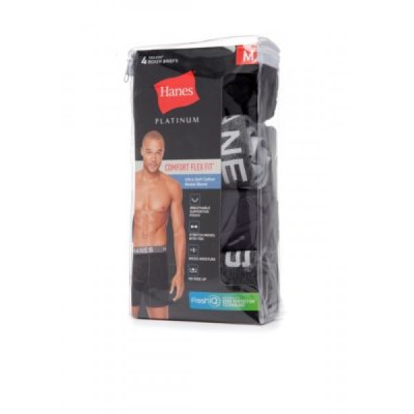 Hanes® Platinum Comfort Flex Fit Ultra Soft Modal Tagless® Boxer Briefs 4 Pack