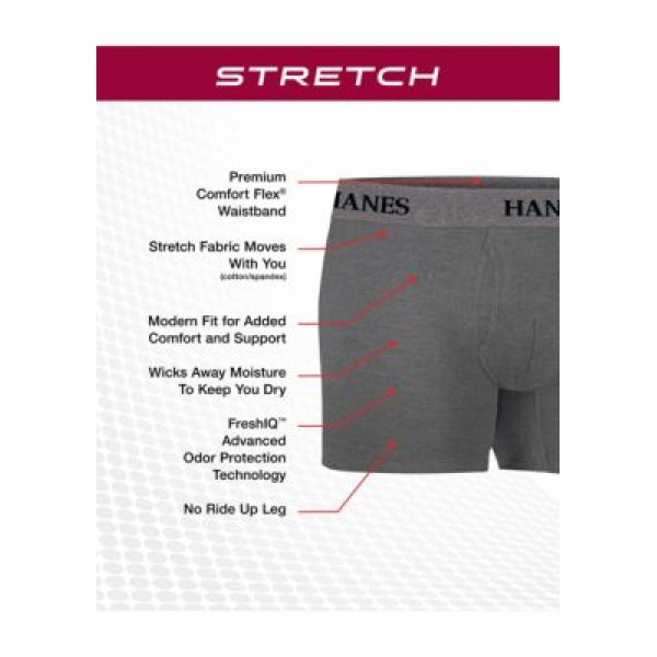 Hanes® Platinum Stretch Tagless® Boxer Briefs 4 Pack