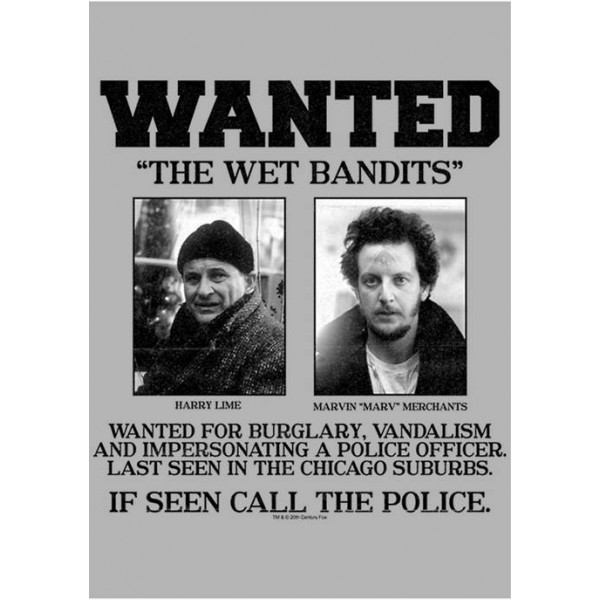 Home Alone Home Alone Wet Bandits Wanted Poster Graphic Fleece Hoodie