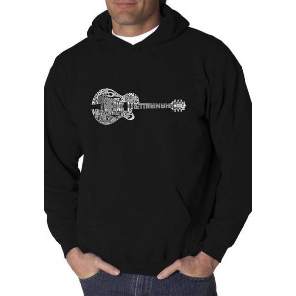LA Pop Art Word Art Graphic Hooded Sweatshirt - Country Guitar