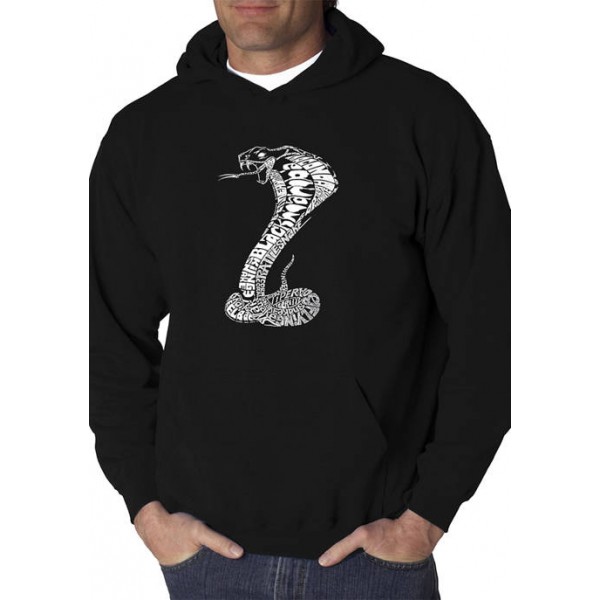 LA Pop Art Word Art Graphic Hooded Sweatshirt - Types of Snakes