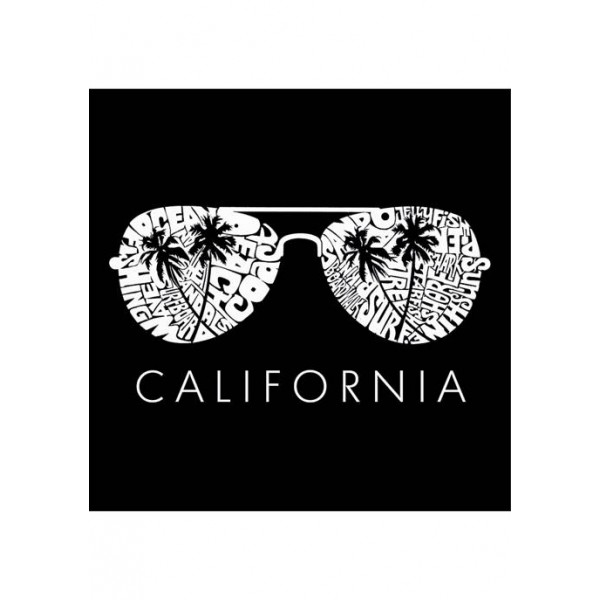 LA Pop Art Word Art Hooded Graphic Sweatshirt - California Shades