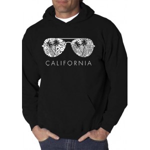 LA Pop Art Word Art Hooded Graphic Sweatshirt - California Shades 
