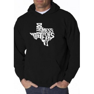 LA Pop Art Word Art Hooded Graphic Sweatshirt - Don't Mess with Texas 