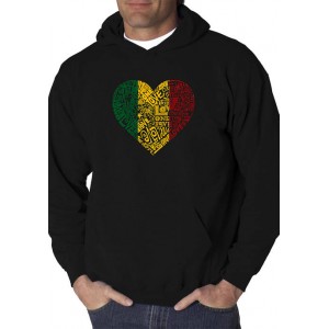LA Pop Art Word Art Hooded Graphic Sweatshirt - One Love Heart