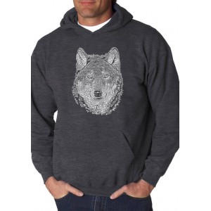 LA Pop Art Word Art Hooded Sweatshirt - Wolf 
