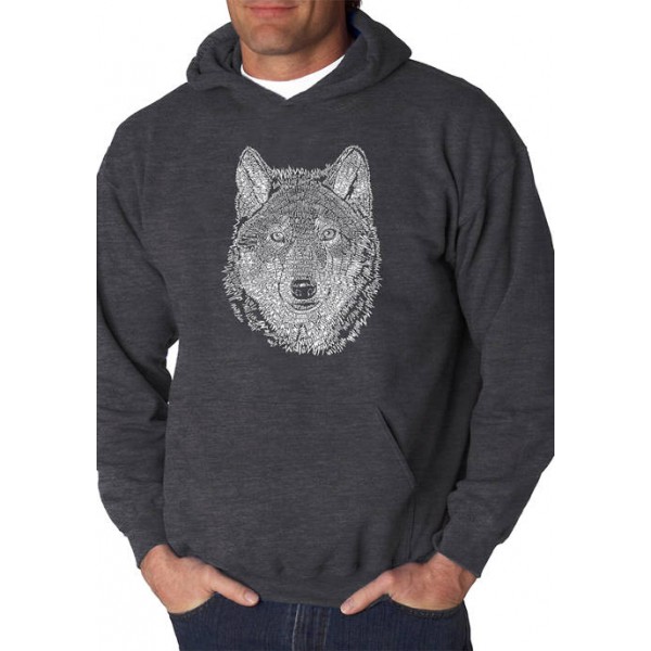 LA Pop Art Word Art Hooded Sweatshirt - Wolf