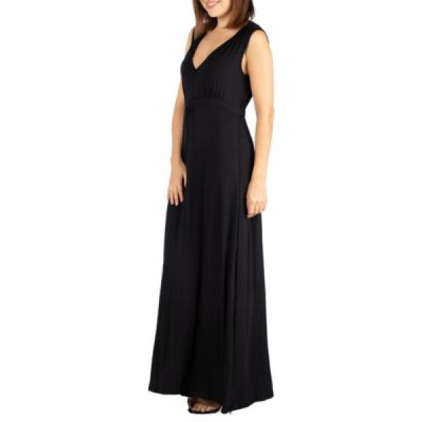 24seven Comfort Apparel Sleeveless Empire Waist Maxi Dress
