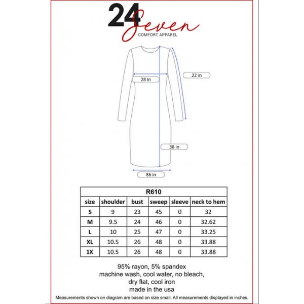 24seven Comfort Apparel Women's Classic Long Sleeve Flared Mini Dress