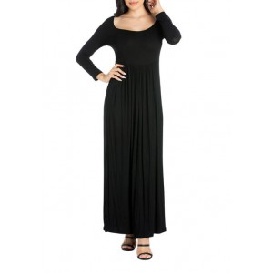24seven Comfort Apparel Women's Empire Waist Long Sleeve Maxi Dress 